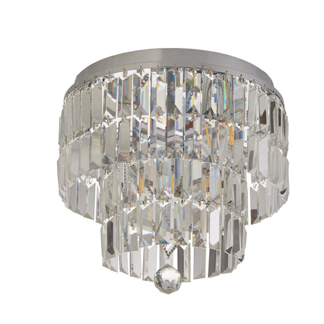 Searchlight Electric Empire 4Lt Flush - Chrome Metal & Clear Crystal 61321-4CC