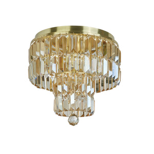 Searchlight Electric Empire 4Lt Flush - Satin Brass Metal & Champagne Crystal 61321-4SB