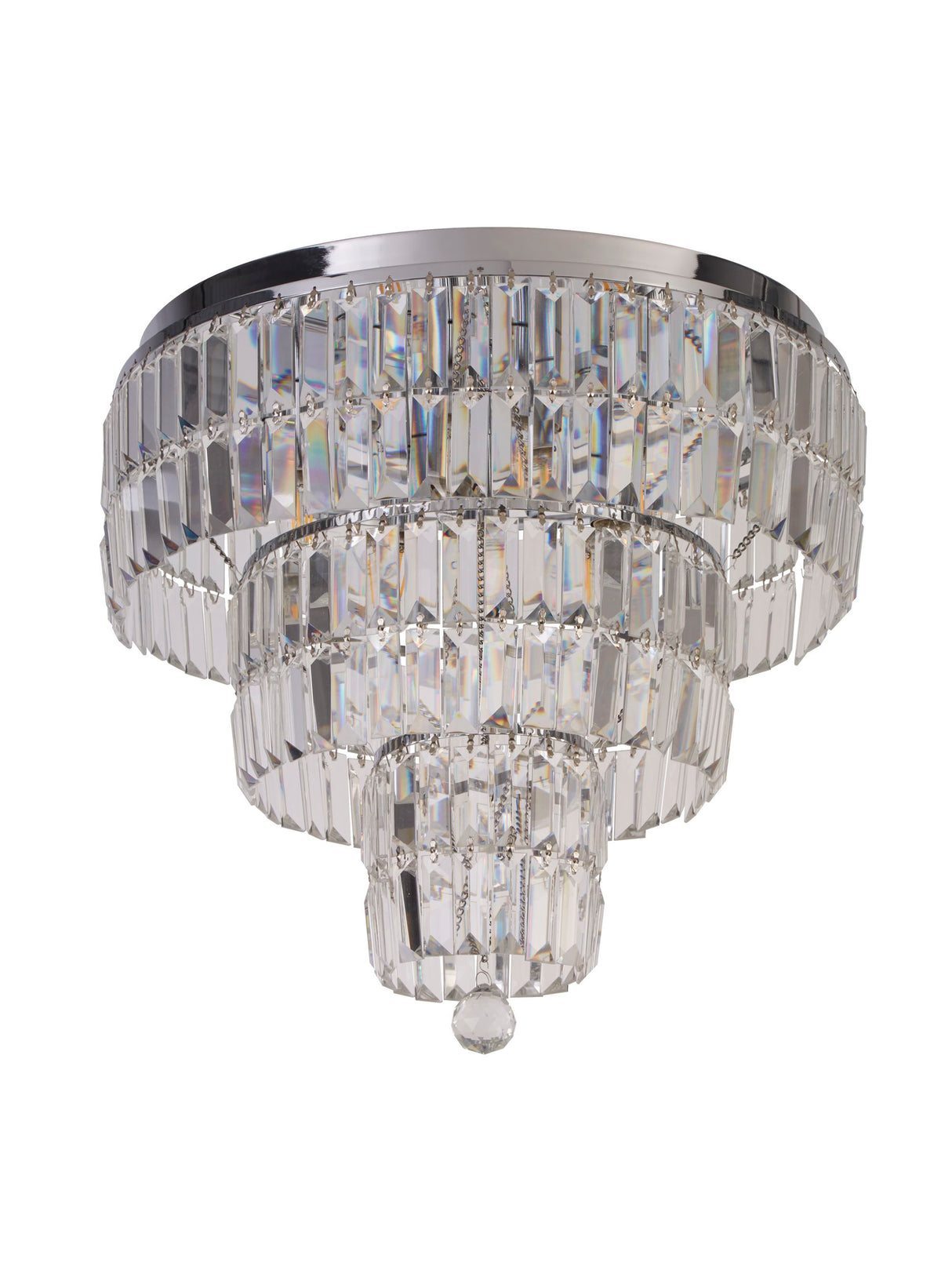 Searchlight Electric Empire 6Lt Flush - Chrome Metal & Clear Crystal 61321-6CC