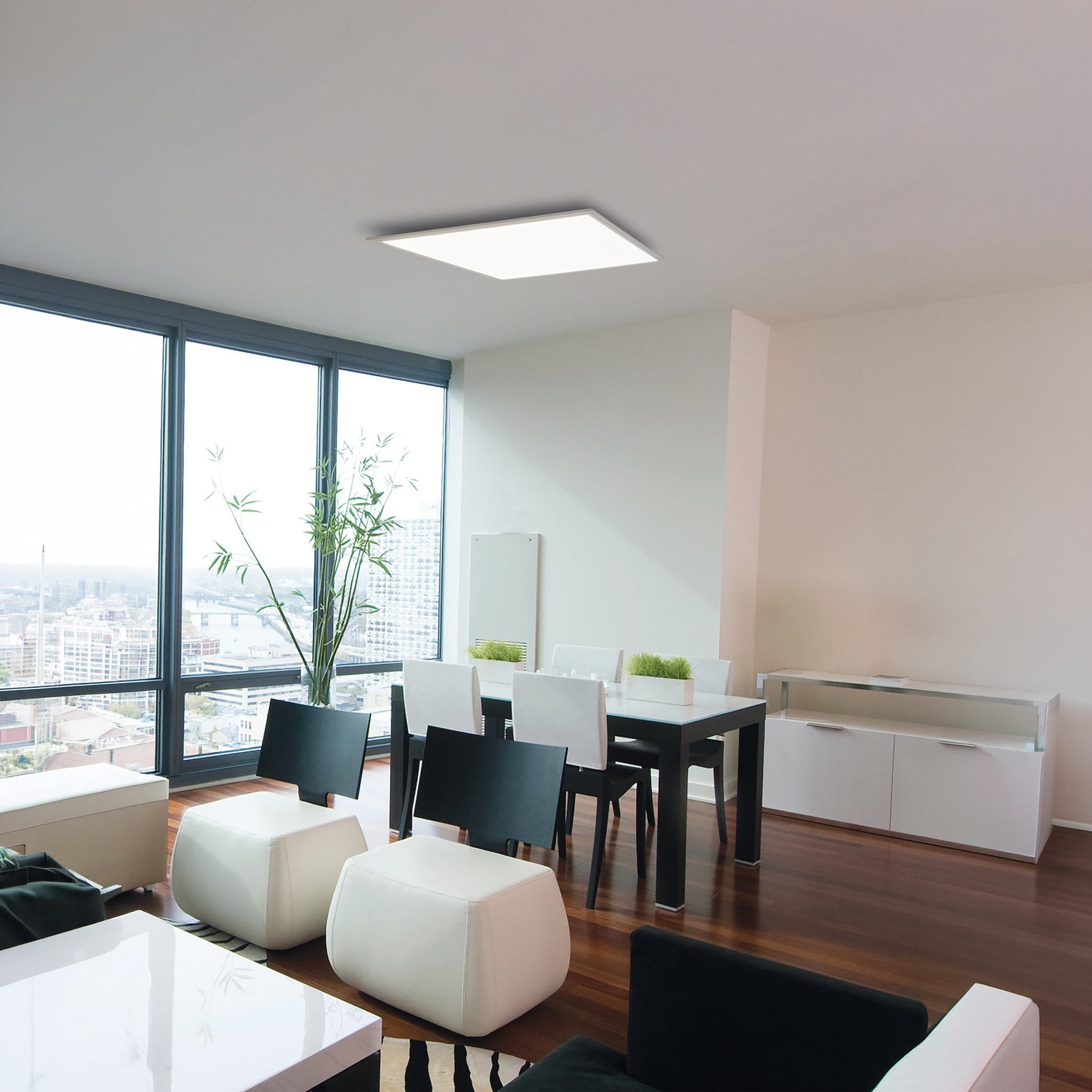 Eglo EU Sambatello Exposed Lightbulb  Brown & Silver 3-light Ceiling Spotlight product image - Endon Lighting from First Light Direct with great prices and fast UK delivery