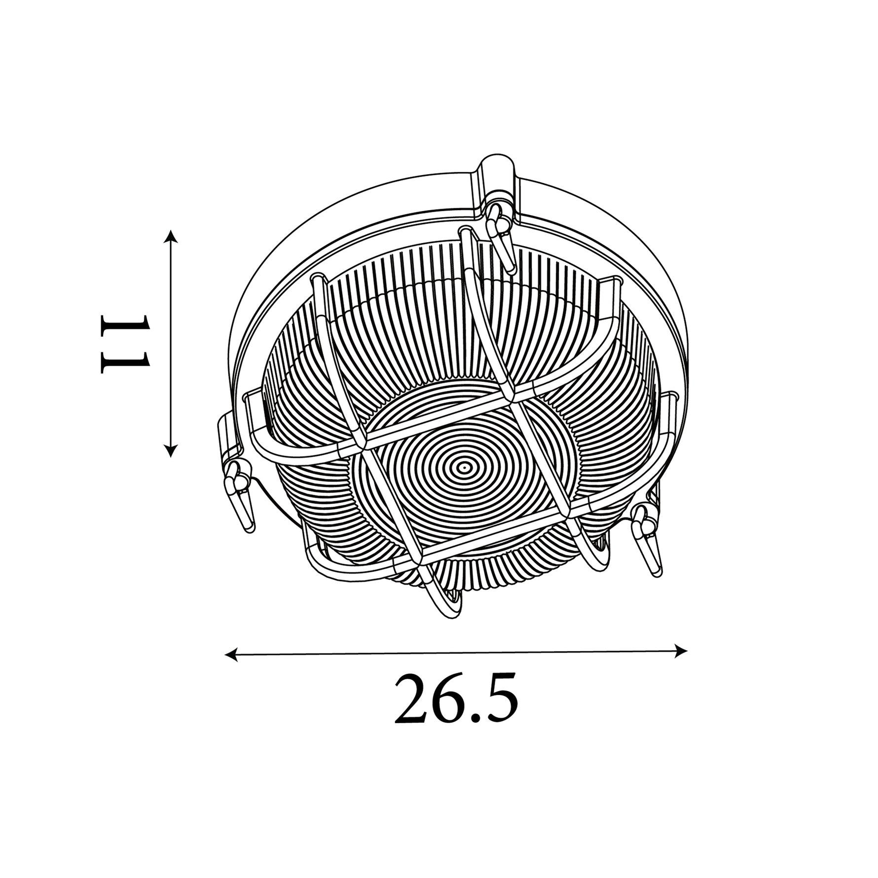Searchlight Electric Bulkhead Round Outdoor Light -Black Gold Metal & Clear Glass 61401BG