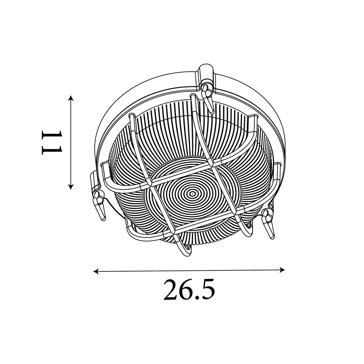 Searchlight Electric Bulkhead Round Outdoor Light-Black/Silver Metal & Clear Glas 61401BS