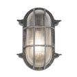 Bulkhead Oval Outdoor Wall/Ceiling Light - Black Silver