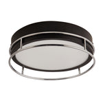 Searchlight Electric Phoenix 2Lt Flush - Black, Chrome Metal & Frosted Glass 62012-2CC