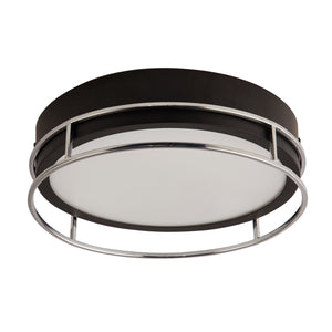 Searchlight Electric Phoenix 2Lt Flush - Black, Chrome Metal & Frosted Glass 62012-2CC