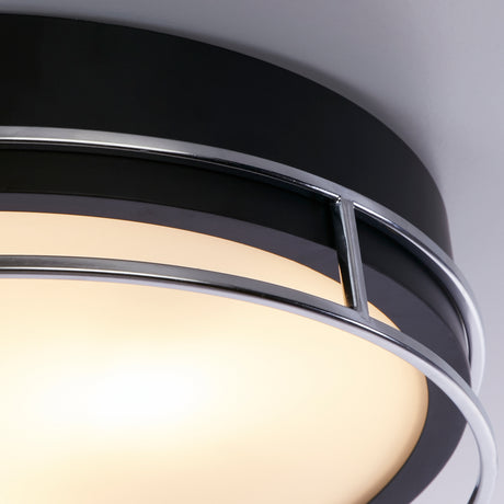 Searchlight Electric Phoenix 3Lt Flush -Black, Chrome Metal & Frosted Glass Diffu 62013-3CC