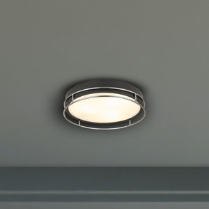 Searchlight Electric Phoenix 3Lt Flush -Black, Chrome Metal & Frosted Glass Diffu 62013-3CC