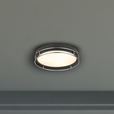 Searchlight Electric Phoenix 3Lt Flush -Black, Chrome Metal & Frosted Glass Diffu 62013-3CC