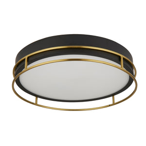 Searchlight Electric Phoenix 3Lt Flush - Black, Brass Metal & Frosted Glass 62013-3PB