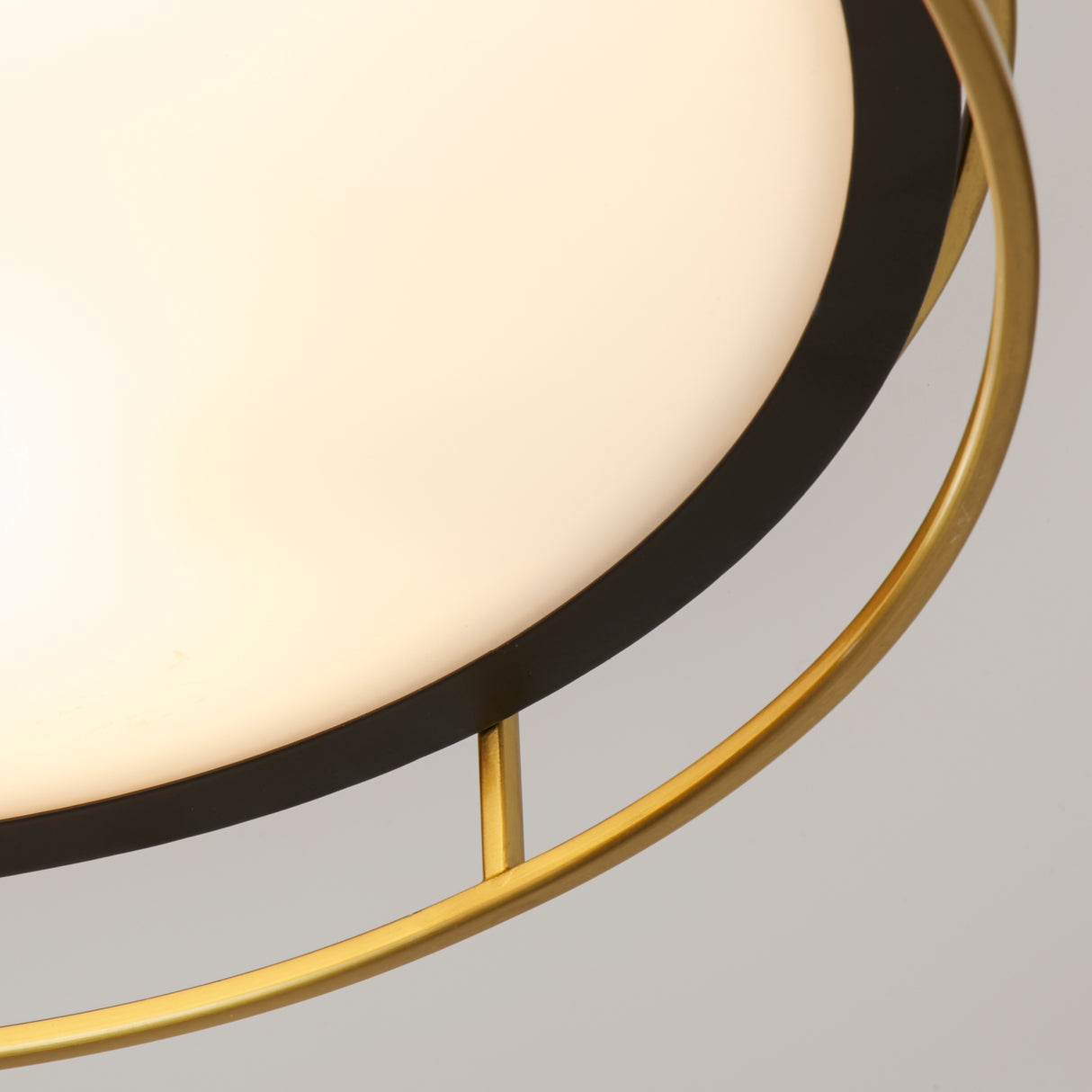Searchlight Electric Phoenix 3Lt Flush - Black, Brass Metal & Frosted Glass 62013-3PB