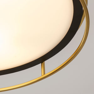 Searchlight Electric Phoenix 3Lt Flush - Black, Brass Metal & Frosted Glass 62013-3PB