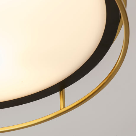 Searchlight Electric Phoenix 3Lt Flush - Black, Brass Metal & Frosted Glass 62013-3PB