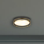 Searchlight Electric Phoenix 3Lt Flush - Black, Brass Metal & Frosted Glass 62013-3PB