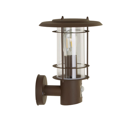 Searchlight Electric Edgeware Outdoor Wall Light + Sensor  - Rust Brown, IP44 6211RUS