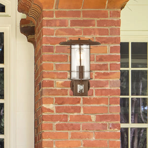 Searchlight Electric Edgeware Outdoor Wall Light + Sensor  - Rust Brown, IP44 6211RUS