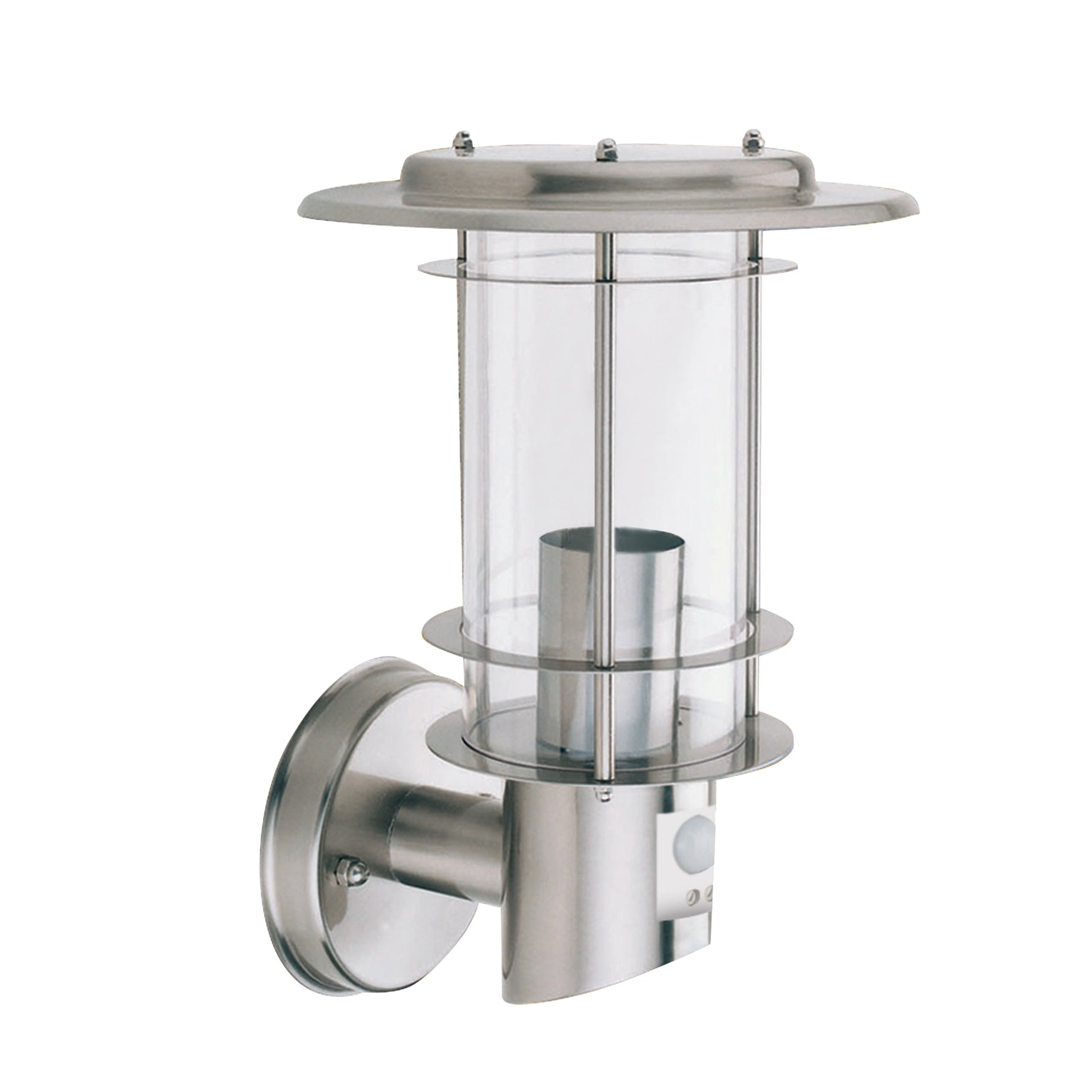Searchlight Electric Edgeware Outdoor Wall Light + Sensor - Stainless Steel, IP44 6211