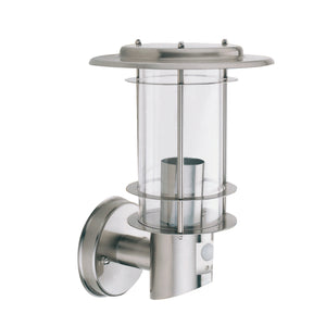 Searchlight Electric Edgeware Outdoor Wall Light + Sensor - Stainless Steel, IP44 6211