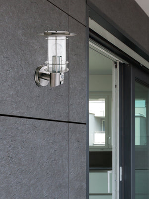 Searchlight Electric Edgeware Outdoor Wall Light + Sensor - Stainless Steel, IP44 6211