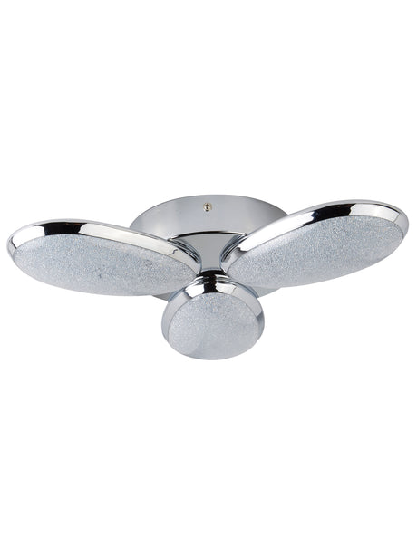 Searchlight Electric Lori 3Lt Flush -  Chrome & Crushed Ice Effect 6213-3CC