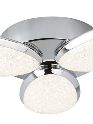Searchlight Electric Lori 3Lt Flush -  Chrome & Crushed Ice Effect 6213-3CC