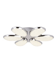 Lori LED 6Lt Flush - Chrome & Crushed Ice Effect Shade