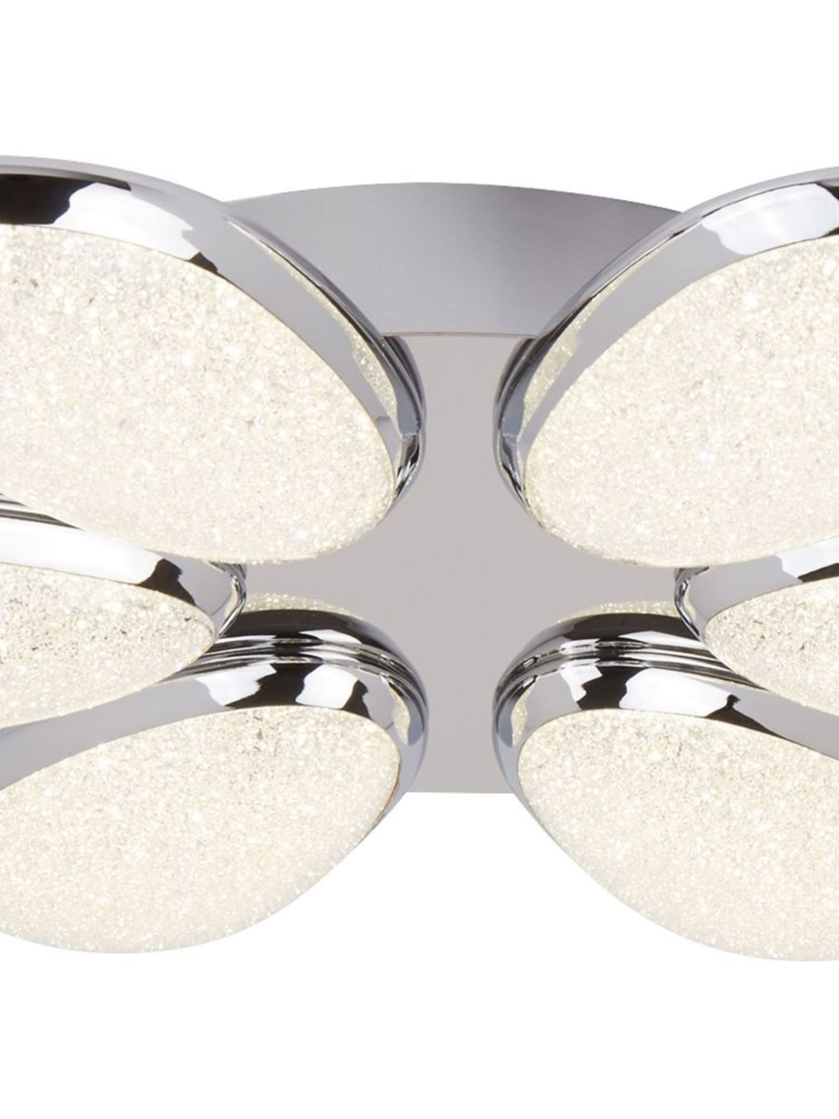 Searchlight Electric Lori LED 6Lt Flush - Chrome & Crushed Ice Effect Shade 6216-6CC