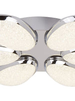 Searchlight Electric Lori LED 6Lt Flush - Chrome & Crushed Ice Effect Shade 6216-6CC