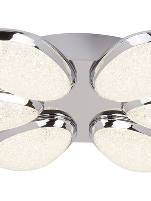 Searchlight Electric Lori LED 6Lt Flush - Chrome & Crushed Ice Effect Shade 6216-6CC