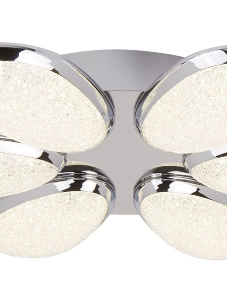 Searchlight Electric Lori LED 6Lt Flush - Chrome & Crushed Ice Effect Shade 6216-6CC