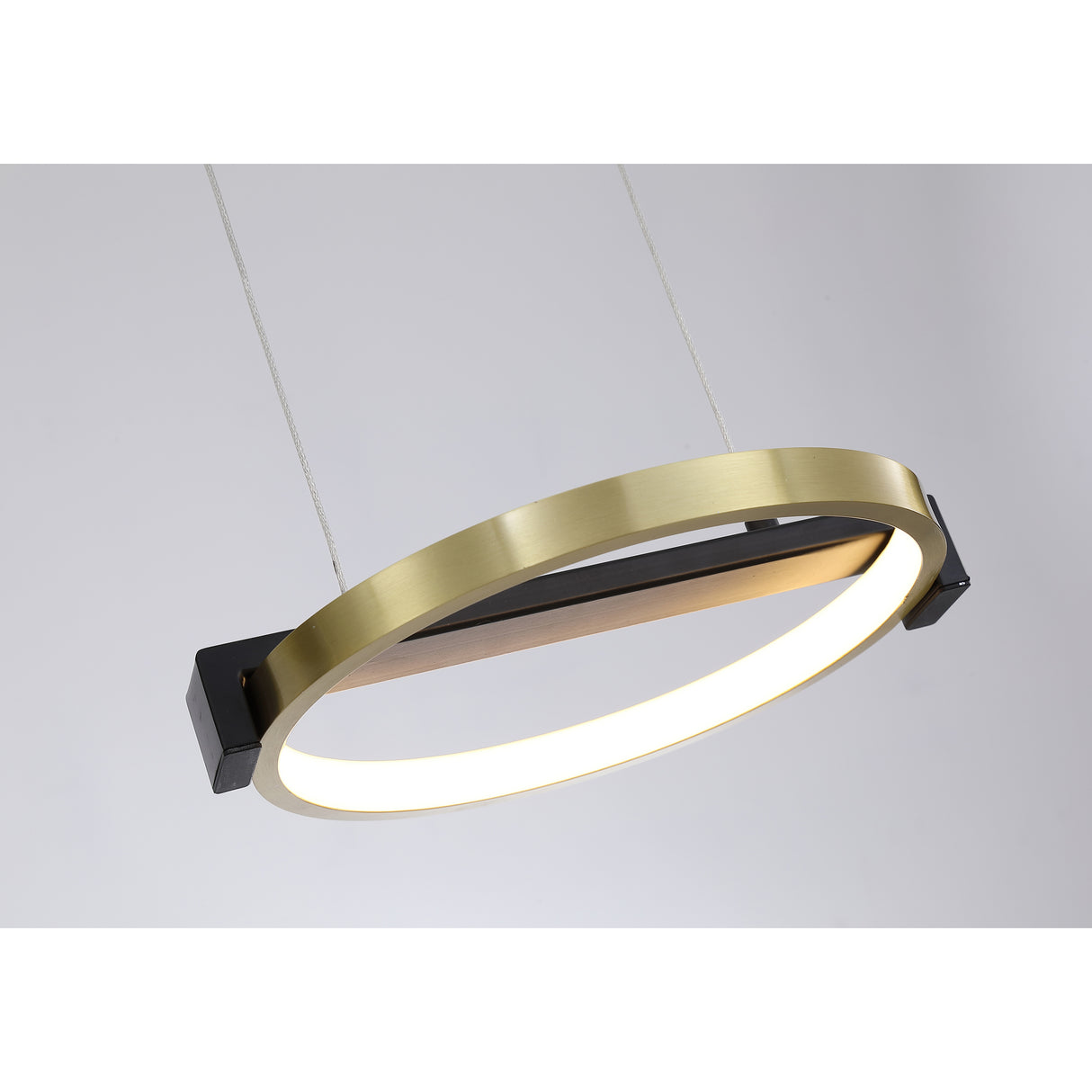 Searchlight Electric Aerial 3Lt LED Bar Pendant, Gold and Black Metal 62330-3GO