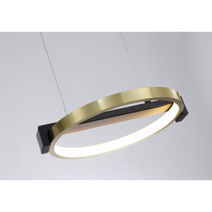 Searchlight Electric Aerial 3Lt LED Bar Pendant, Gold and Black Metal 62330-3GO