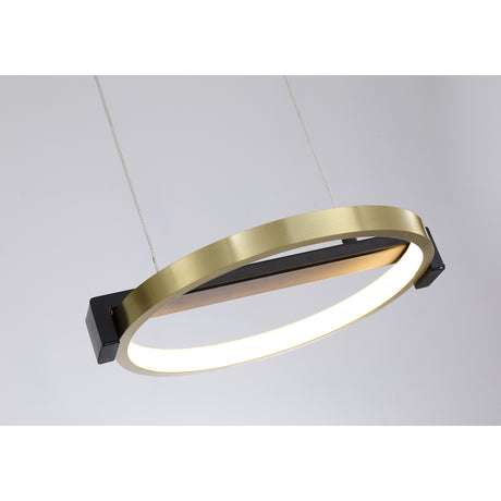 Searchlight Electric Aerial 3Lt LED Bar Pendant, Gold and Black Metal 62330-3GO
