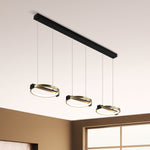 Searchlight Electric Aerial 3Lt LED Bar Pendant, Gold and Black Metal 62330-3GO
