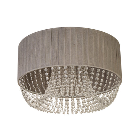 Searchlight Electric Bellano 5LT Flush - Chrome Metal, Grey Fabric, Clear Acrylic 62615-5CC