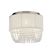 Bellano 3Lt Flush - Chrome Metal,White Fabric,Clear Acrylic