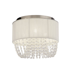 Bellano 3Lt Flush - Chrome Metal,White Fabric,Clear Acrylic
