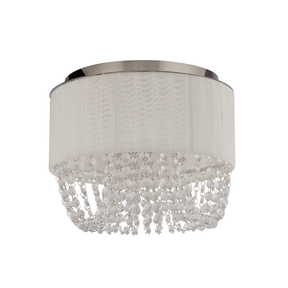 Searchlight Electric Bellano 3Lt Flush - Chrome Metal,White Fabric,Clear Acrylic 62617-3CC