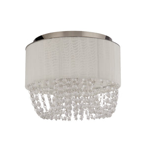 Searchlight Electric Bellano 3Lt Flush - Chrome Metal,White Fabric,Clear Acrylic 62617-3CC