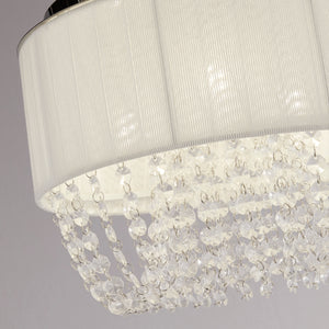 Searchlight Electric Bellano 3Lt Flush - Chrome Metal,White Fabric,Clear Acrylic 62617-3CC