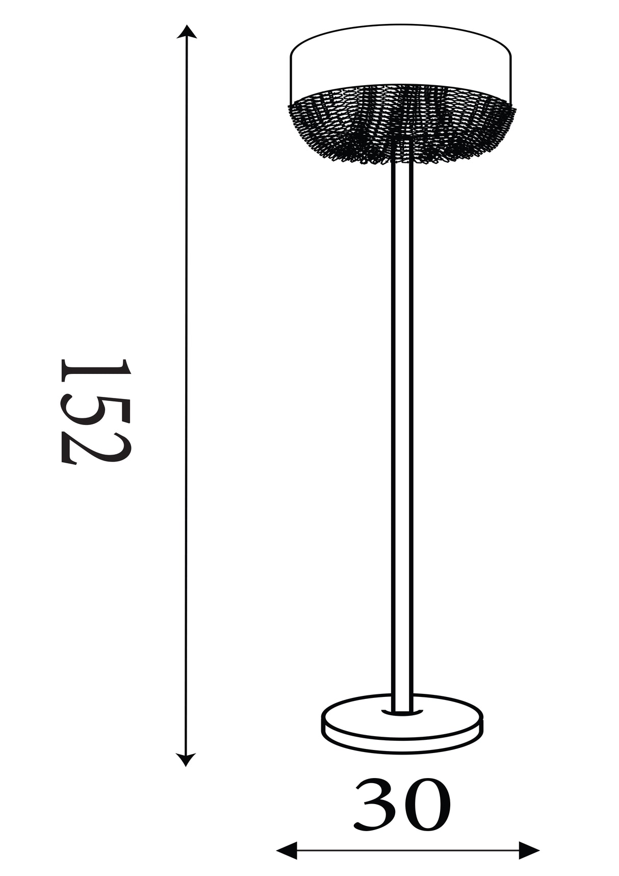 Searchlight Electric Bellano Floor Lamp -  Chrome Metal, White Fabric, Clear Acry 62618CC