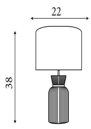 Searchlight Electric Table Lamp - Ceramic & Fabric 62922BL