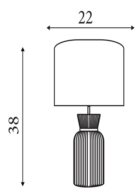 Searchlight Electric Table Lamp - Ceramic & Fabric 62922BL