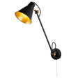 Swing Arm  Wall Light  - Matt Black & Gold Metal