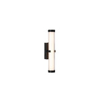 Clamp Wall Light - Black Metal, Ribbed Clear & Opal Diffuser