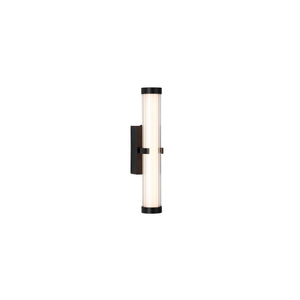 Clamp Wall Light - Black Metal, Ribbed Clear & Opal Diffuser