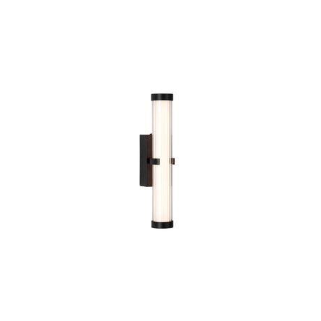 Clamp Wall Light - Black Metal, Ribbed Clear & Opal Diffuser