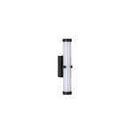 Searchlight Electric Clamp Wall Light - Black Metal, Ribbed Clear & Opal Diffuser 63124-1BK
