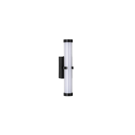 Searchlight Electric Clamp Wall Light - Black Metal, Ribbed Clear & Opal Diffuser 63124-1BK