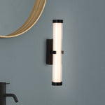 Searchlight Electric Clamp Wall Light - Black Metal, Ribbed Clear & Opal Diffuser 63124-1BK