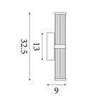 Searchlight Electric Clamp Wall Light - Black Metal, Ribbed Clear & Opal Diffuser 63124-1BK